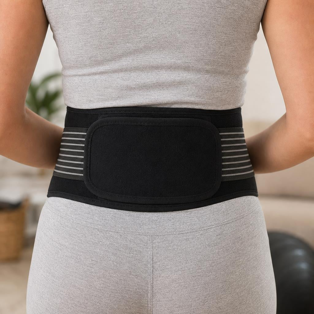 Persona usando la faja lumbar